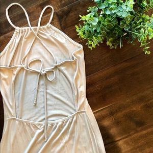 Cecico Low-back Cream Maxi Dress